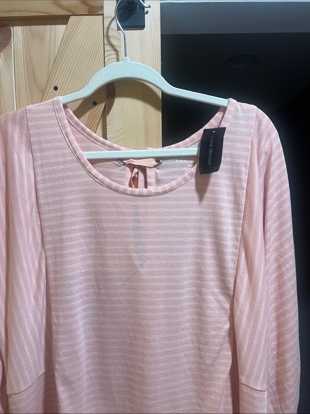 Lane Bryant Pink Striped Long Sleeve Women's Top size 14/16